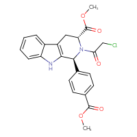 Chemical structure of methyl (1S,3R)-2-(2-chloroacetyl)-1-[4-(methoxycarbonyl)phenyl]-1H,2H,3H,4H,9H-pyrido[3,4-b]indole-3-carboxylate - CSSB00102461266