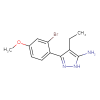 Chemical structure of 3-(2-bromo-4-methoxyphenyl)-4-ethyl-1H-pyrazol-5-amine - CSSB00020652276