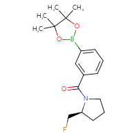 Chemical structure of (2S)-2-(fluoromethyl)-1-[3-(4,4,5,5-tetramethyl-1,3,2-dioxaborolan-2-yl)benzoyl]pyrrolidine - CSSB02195990060