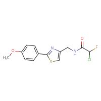 Chemical structure of 2-chloro-2-fluoro-N-{[2-(4-methoxyphenyl)-1,3-thiazol-4-yl]methyl}acetamide - CSSB21332052716