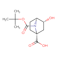 Chemical structure of (1R,3R,4S)-7-[(tert-butoxy)carbonyl]-3-hydroxy-7-azabicyclo[2.2.1]heptane-1-carboxylic acid - CSSB00016242957