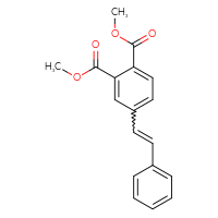 Chemical structure of 1,2-dimethyl 4-(2-phenylethenyl)benzene-1,2-dicarboxylate - CSSB06588108394