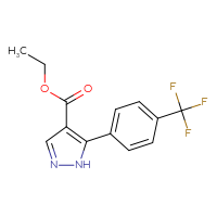 Chemical structure of ethyl 5-[4-(trifluoromethyl)phenyl]-1H-pyrazole-4-carboxylate - CSSB00160518329
