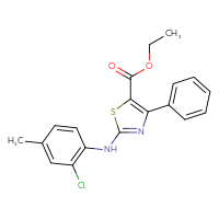 Chemical structure of ethyl 2-[(2-chloro-4-methylphenyl)amino]-4-phenyl-1,3-thiazole-5-carboxylate - CSSB20546532965
