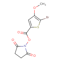 Chemical structure of 2,5-dioxopyrrolidin-1-yl 5-bromo-4-methoxythiophene-2-carboxylate - CSSB20269749053