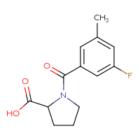 Chemical structure of 1-(3-fluoro-5-methylbenzoyl)pyrrolidine-2-carboxylic acid - CSSB00004037459