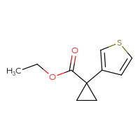 Chemical structure of ethyl 1-(thiophen-3-yl)cyclopropane-1-carboxylate - CSSB00054273660