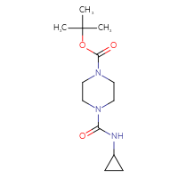 Chemical structure of tert-butyl 4-(cyclopropylcarbamoyl)piperazine-1-carboxylate - CSSB00026279896