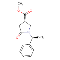 Chemical structure of methyl (3S)-5-oxo-1-[(1S)-1-phenylethyl]pyrrolidine-3-carboxylate - CSSB00025711889