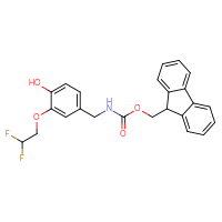 Chemical structure of (9H-fluoren-9-yl)methyl N-{[3-(2,2-difluoroethoxy)-4-hydroxyphenyl]methyl}carbamate - CSSB09884200046