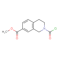 Chemical structure of methyl 2-(carbonochloridoyl)-1,2,3,4-tetrahydroisoquinoline-7-carboxylate - CSSB21224770895