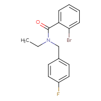 Chemical structure of 2-bromo-N-ethyl-N-[(4-fluorophenyl)methyl]benzamide - CSSB00890876544