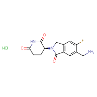 Chemical structure of (3S)-3-[6-(aminomethyl)-5-fluoro-1-oxo-2,3-dihydro-1H-isoindol-2-yl]piperidine-2,6-dione hydrochloride - CSSB21511091650