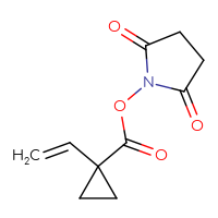 Chemical structure of 2,5-dioxopyrrolidin-1-yl 1-ethenylcyclopropane-1-carboxylate - CSSB17484214151