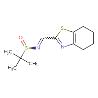 Chemical structure of (R)-2-methyl-N-[(4,5,6,7-tetrahydro-1,3-benzothiazol-2-yl)methylidene]propane-2-sulfinamide - CSSB21332841216