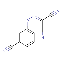 Chemical structure of 1-cyano-N-(3-cyanophenyl)methanecarbohydrazonoyl cyanide - CSSB00000007679