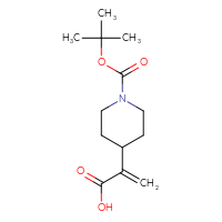 Chemical structure of 2-{1-[(tert-butoxy)carbonyl]piperidin-4-yl}prop-2-enoic acid - CSSB00010413349