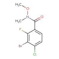 Chemical structure of 3-bromo-4-chloro-2-fluoro-N-methoxy-N-methylbenzamide - CSSB09424744959