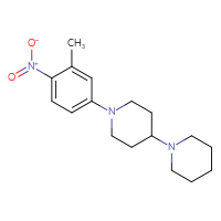 Chemical structure of 1'-(3-methyl-4-nitrophenyl)-1,4'-bipiperidine - CSSB02085804532