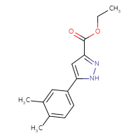 Chemical structure of ethyl 5-(3,4-dimethylphenyl)-1H-pyrazole-3-carboxylate - CSSB00000689673