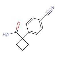 Chemical structure of 1-(4-cyanophenyl)cyclobutane-1-carboxamide - CSSB06990123393