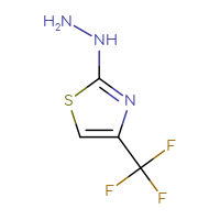 Chemical structure of 2-hydrazinyl-4-(trifluoromethyl)-1,3-thiazole - CSSB00000686536