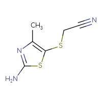 Chemical structure of 2-[(2-amino-4-methyl-1,3-thiazol-5-yl)sulfanyl]acetonitrile - CSSB00000737245