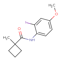 Chemical structure of N-(2-iodo-4-methoxyphenyl)-1-methylcyclobutane-1-carboxamide - CSSB00026996248