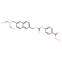 Chemical structure of {6-[(diethylamino)methyl]naphthalen-2-yl}methyl N-[4-(hydroxycarbamoyl)phenyl]carbamate - CSSB00015206354