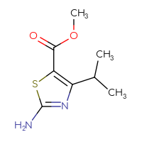 Chemical structure of methyl 2-amino-4-(propan-2-yl)-1,3-thiazole-5-carboxylate - CSSB00010218686