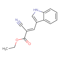 Chemical structure of ethyl (2E)-2-cyano-3-(1H-indol-3-yl)prop-2-enoate - CSSB00102655116