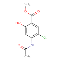 Chemical structure of methyl 5-chloro-4-acetamido-2-hydroxybenzoate - CSSB00010003594