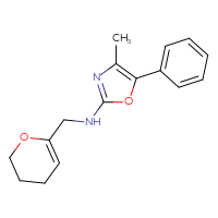 Chemical structure of N-[(3,4-dihydro-2H-pyran-6-yl)methyl]-4-methyl-5-phenyl-1,3-oxazol-2-amine - CSSB21495843788