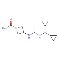 Chemical structure of 1-(1-acetylazetidin-3-yl)-3-(dicyclopropylmethyl)thiourea - CSSB21432498986