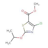 Chemical structure of methyl 4-chloro-2-(propan-2-yloxy)-1,3-thiazole-5-carboxylate - CSSB00000717201