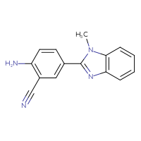 Chemical structure of 2-amino-5-(1-methyl-1H-1,3-benzodiazol-2-yl)benzonitrile - CSSB06717221976