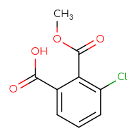 Chemical structure of 3-chloro-2-(methoxycarbonyl)benzoic acid - CSSB00010424689