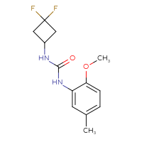 Chemical structure of 3-(3,3-difluorocyclobutyl)-1-(2-methoxy-5-methylphenyl)urea - CSSB00083945700