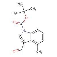 Chemical structure of tert-butyl 3-formyl-4-methyl-1H-indole-1-carboxylate - CSSB00010203498