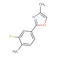 Chemical structure of 2-(3-fluoro-4-methylphenyl)-4-methyl-1,3-oxazole - CSSB00025787681