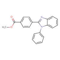 Chemical structure of methyl 4-(1-phenyl-1H-1,3-benzodiazol-2-yl)benzoate - CSSB21323108585