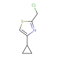 Chemical structure of 2-(chloromethyl)-4-cyclopropyl-1,3-thiazole - CSSB00000699997