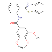 Chemical structure of N-[2-(1,3-benzothiazol-2-yl)phenyl]-3,4,5-trimethoxybenzamide - CSSB00027995592