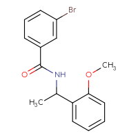 Chemical structure of 3-bromo-N-[1-(2-methoxyphenyl)ethyl]benzamide - CSSB00030608784