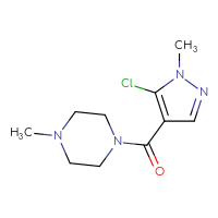 Chemical structure of 1-(5-chloro-1-methyl-1H-pyrazole-4-carbonyl)-4-methylpiperazine - CSSB00103343491