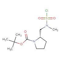 Chemical structure of tert-butyl (2S)-2-{[(chlorosulfonyl)(methyl)amino]methyl}pyrrolidine-1-carboxylate - CSSB00153718768