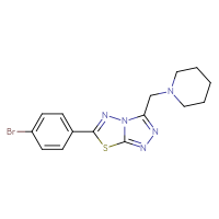 Chemical structure of 1-{[6-(4-bromophenyl)-[1,2,4]triazolo[3,4-b][1,3,4]thiadiazol-3-yl]methyl}piperidine - CSSB00121608382