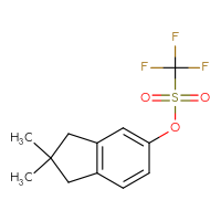 Chemical structure of 2,2-dimethyl-2,3-dihydro-1H-inden-5-yl trifluoromethanesulfonate - CSSB20977131560