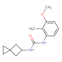Chemical structure of 1-(3-methoxy-2-methylphenyl)-3-{spiro[2.3]hexan-5-yl}urea - CSSB00971103734