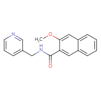 Chemical structure of 3-methoxy-N-[(pyridin-3-yl)methyl]naphthalene-2-carboxamide - CSSB00026371533